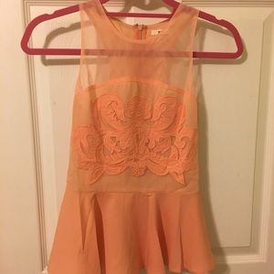 Coral Peplum Top